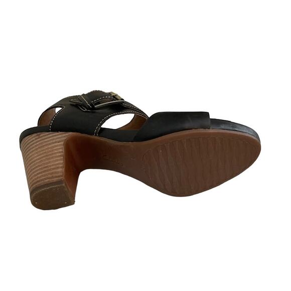 Clarks Artisan "Akena" women's leather mod sandals in black - Picture 7 of 11